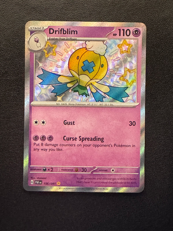 156 Drifblim Paldean Fates Shiny Rare Near Mint