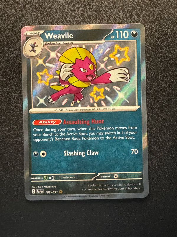 183 Weavile Paldean Fates Shiny Rare Near Mint