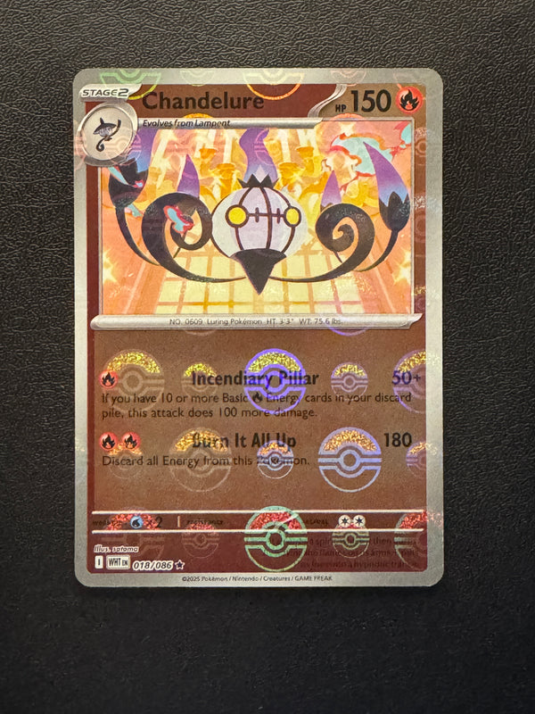 018 Chandelure [Poke Ball] White Flare Rare Near Mint