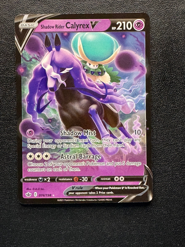 074 Shadow Rider Calyrex V Chilling Reign Holo Rare V NM