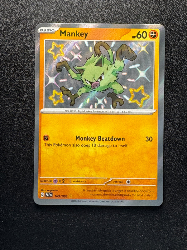 169 Mankey Paldean Fates Shiny Rare Near Mint