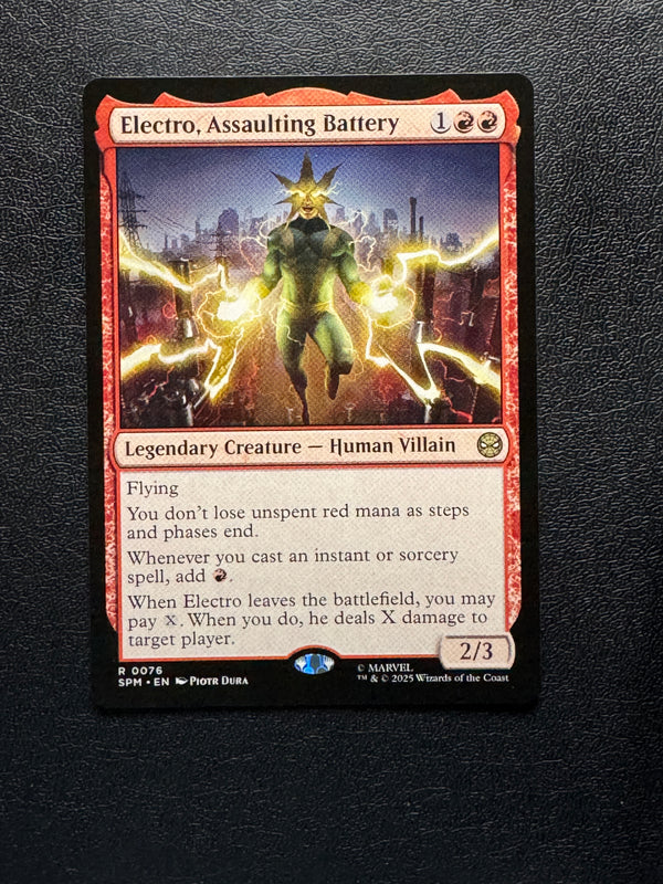 076 Electro, Assaulting Battery Marvel's Spider-Man Rare Normal Near Mint