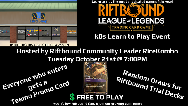 Rifbound TCG - Free Community Building Event / Learn 2 Play 10/21 7PM
